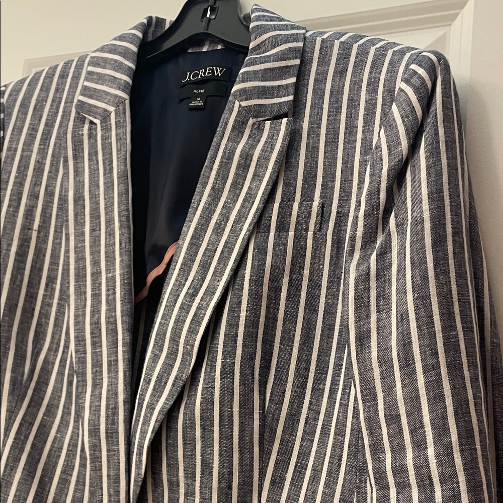J. Crew woman Navy and White Striped Blazer. New without tag